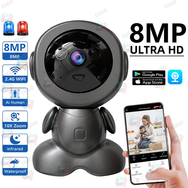 Smart Home Camera Ezviz - 8MP WLAN Überwachungsroboter-Kamera PTZ Sicherheits-Babyphone Zwei-Wege-Audio