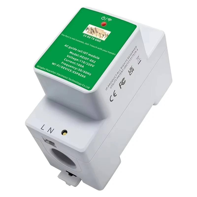 Smart Home Wiser - Tasmota WiFi Energie-Leistungsmesser AC Einphasen-DIN-Schienenmessgerät Elektrisches