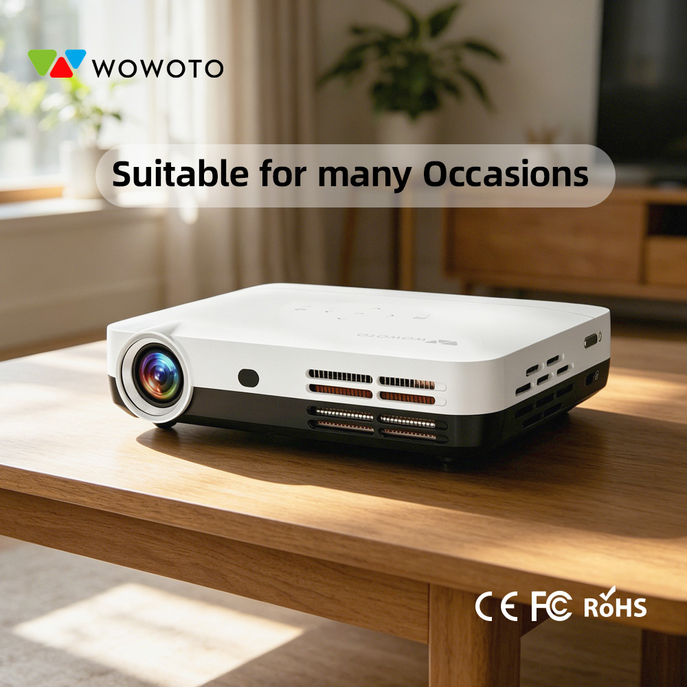 Smart Home Video - WOWOTO Tragbarer Mini-Heimkino-Projektor 450 ANSI Lumen