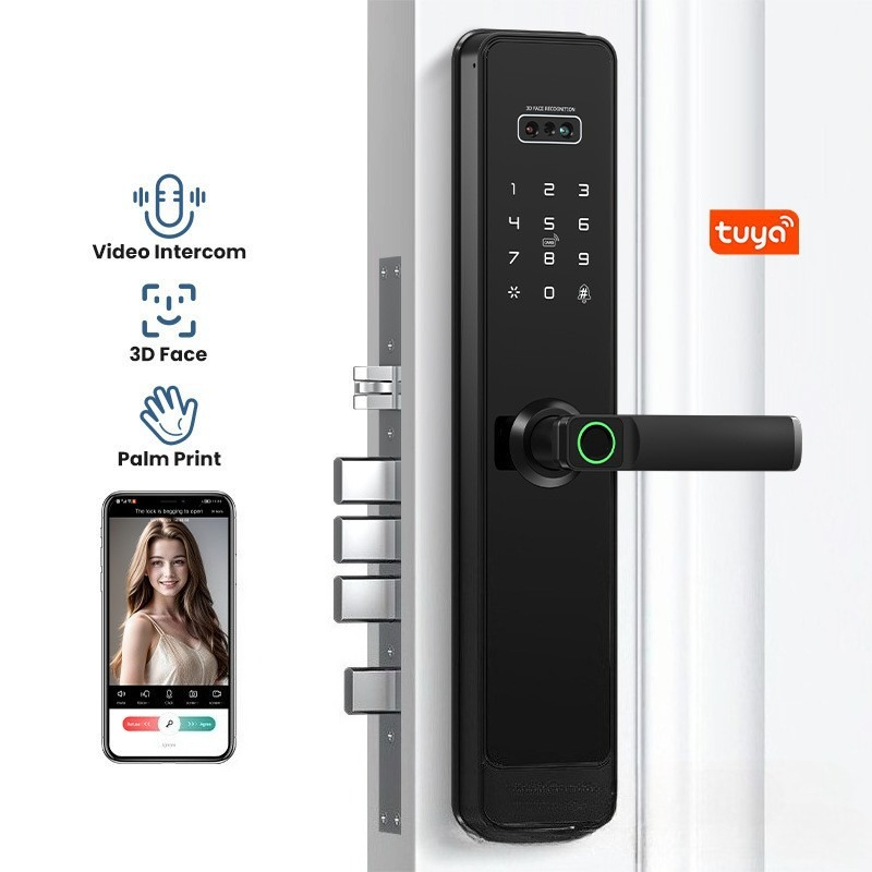 Smart Home Door Lock - EGFirtor Halbautomatisches Tuya Fingerabdruck-Passwortschloss Fernentriegelung per